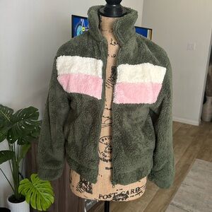 Wonder Nation Zip Front Fluffy Jacket